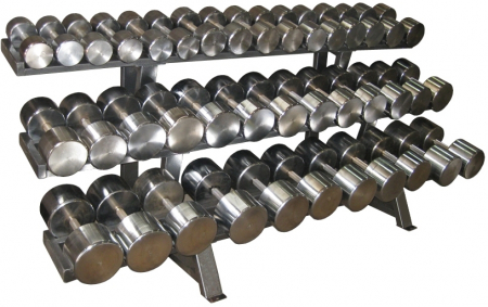 Гантельный ряд хромированный от 12,5 до 60 кг, 20 пар